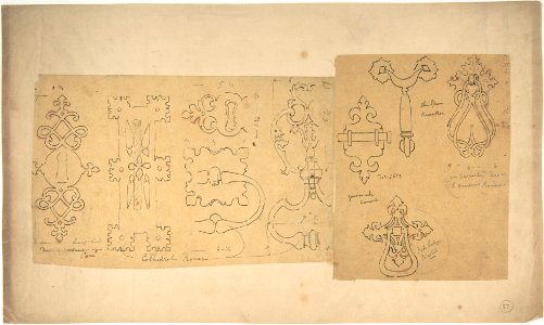 Door Knockers and Mounts from Rouen Cathedral, Goodwich Court, etc. (recto and verso) MET DP801067