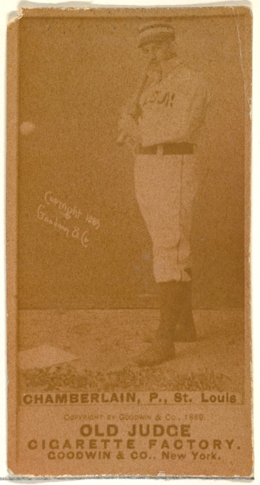 Elton P. "Ice Box" Chamberlain, Pitcher, St. Louis Browns, from the Old Judge series (N172) for Old Judge Cigarettes MET DP846034
