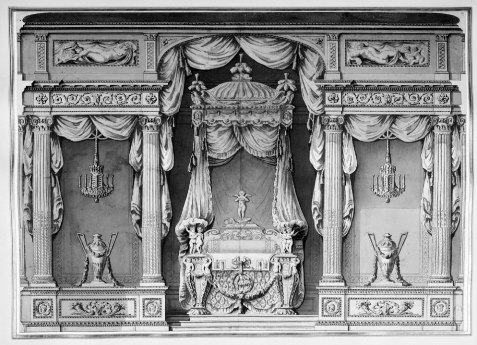 Design for a Canopy Bed in an Alcove MET MM47554