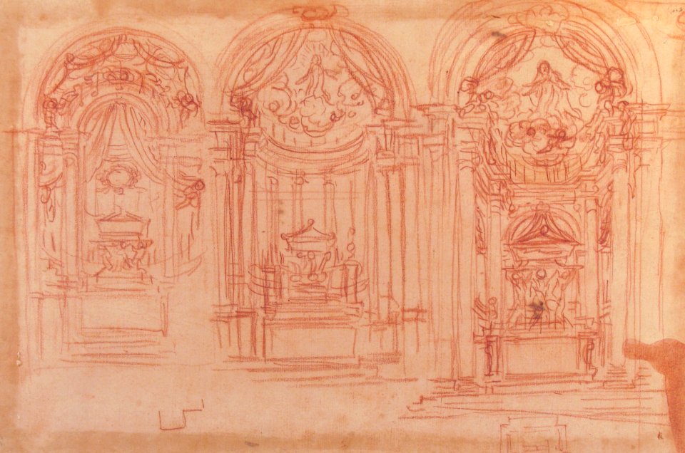 Design for a Catafalgue Used on the Occasion of the Canonization of Saint Mary Magdalen de' Pazzi, Florence, 1669. MET 1983.517