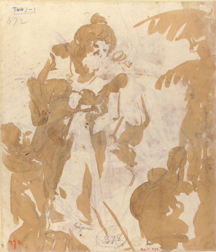 Design for a Ceiling (recto); Bearded Man Standing (verso) MET 80.3.372 VERSO