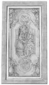 Design for a Cartouche with a Religious Subject in the Central Compartment MET 271092