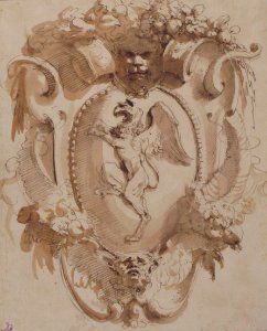 Design for a Cartouche with a Coat of Arms containing a Griffin MET 52.570.128