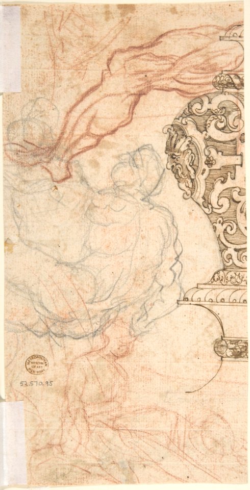 Design for a Cartouche with Acanthus Scrolls from which Female Figures Emerge MET DP804531