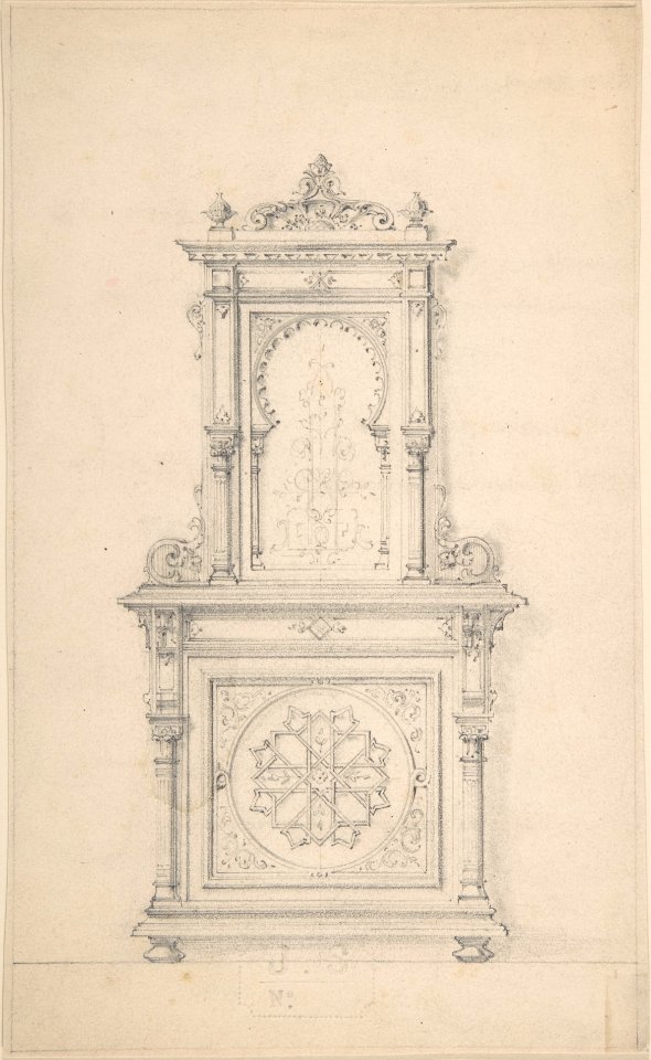 Design for a Cabinet in Moorish Style MET DP808359