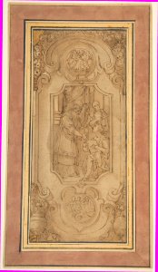 Design for a Cartouche with a Religious Subject in the Central Compartment MET DP812303
