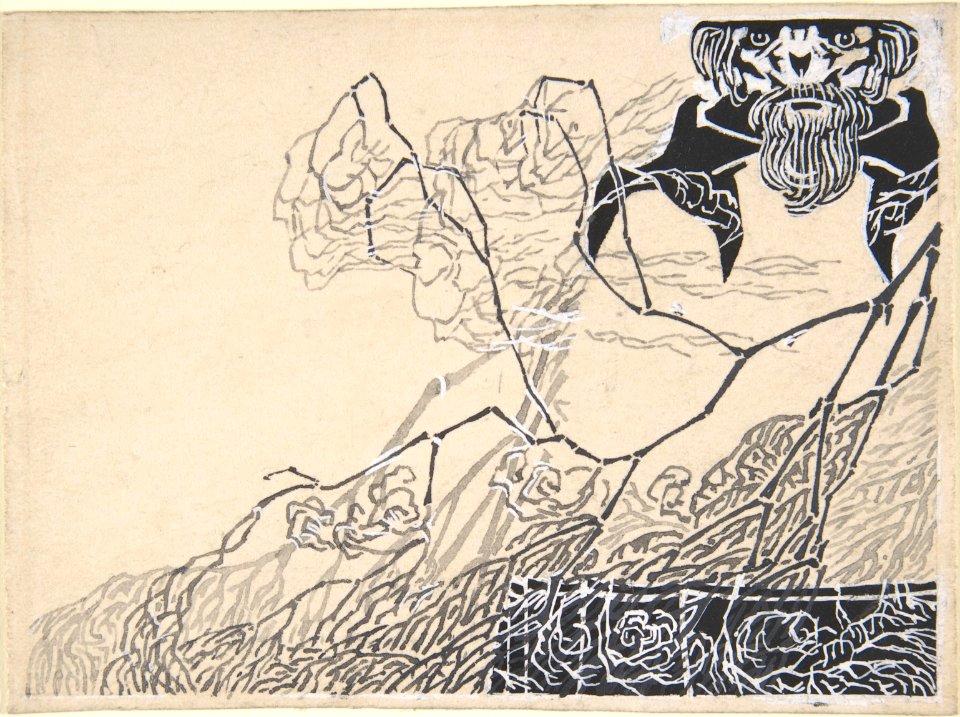 Design for a Book Illustration with a Man and Tree Branches MET DP804040