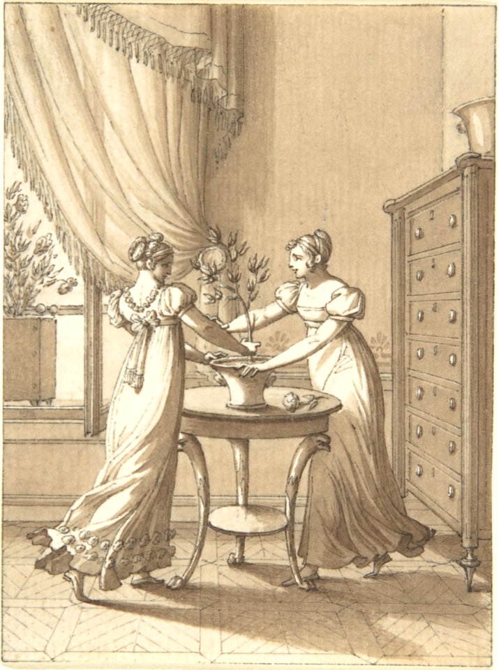 Design for a Book Illustration- Two Women Dancing around a Planet MET DP804127
