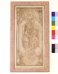 Design for a Cartouche with a Religious Subject in the Central Compartment MET DR485