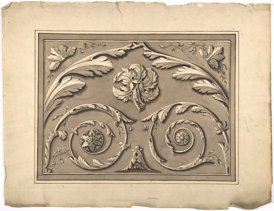 Design for an Oblong Panel Carved with Foliage MET DP806354