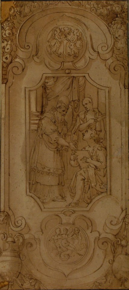 Design for a Cartouche with a Religious Subject in the Central Compartment MET 54.546.7