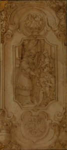 Design for a Cartouche with a Religious Subject in the Central Compartment MET 54.546.7