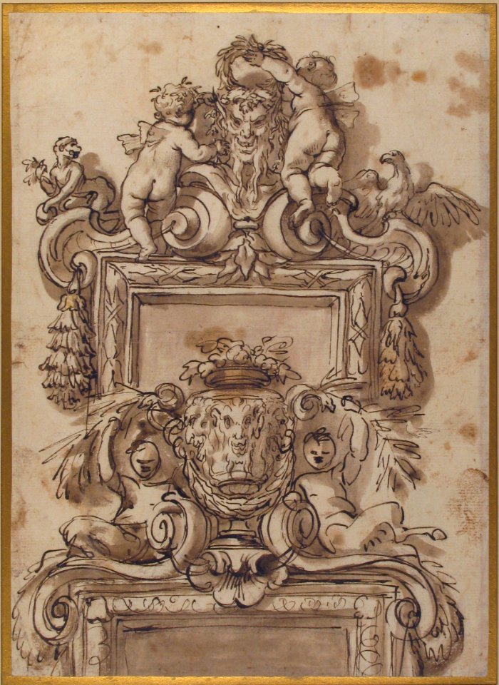 Design for an Overdoor Decoration (recto); Rinceaux (verso) MET 67.95.9 RECTO
