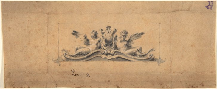 Design for an Overdoor or Headpiece- Two Reclining Figures and Urn MET DP803182