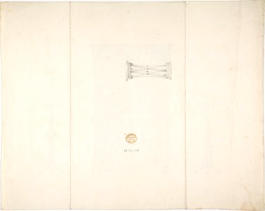 Design for a Bookcabinet and Two Pedestals (Verso- sketch) MET DP807318