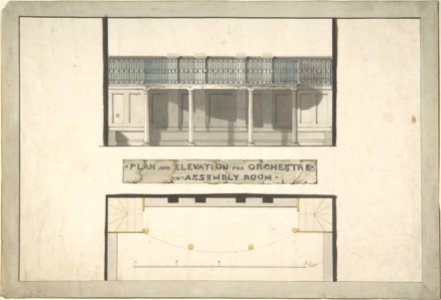 Design for an Orchestra Gallery in an Assembly Room, Plan and Elevation MET DP806256