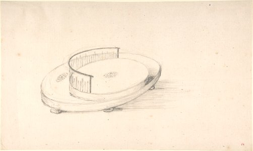 Design for an Oval Serving Dish with Circular Raised Platform MET DP808957