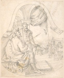 Design for an Illustration- King and Courtier against a Landscape MET DP803431