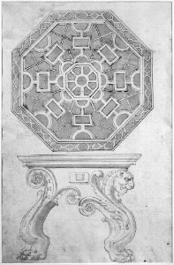 Design for an Octagonal Table and Top (Recto); Design for altar or tomb monument (Verso) MET MM39574