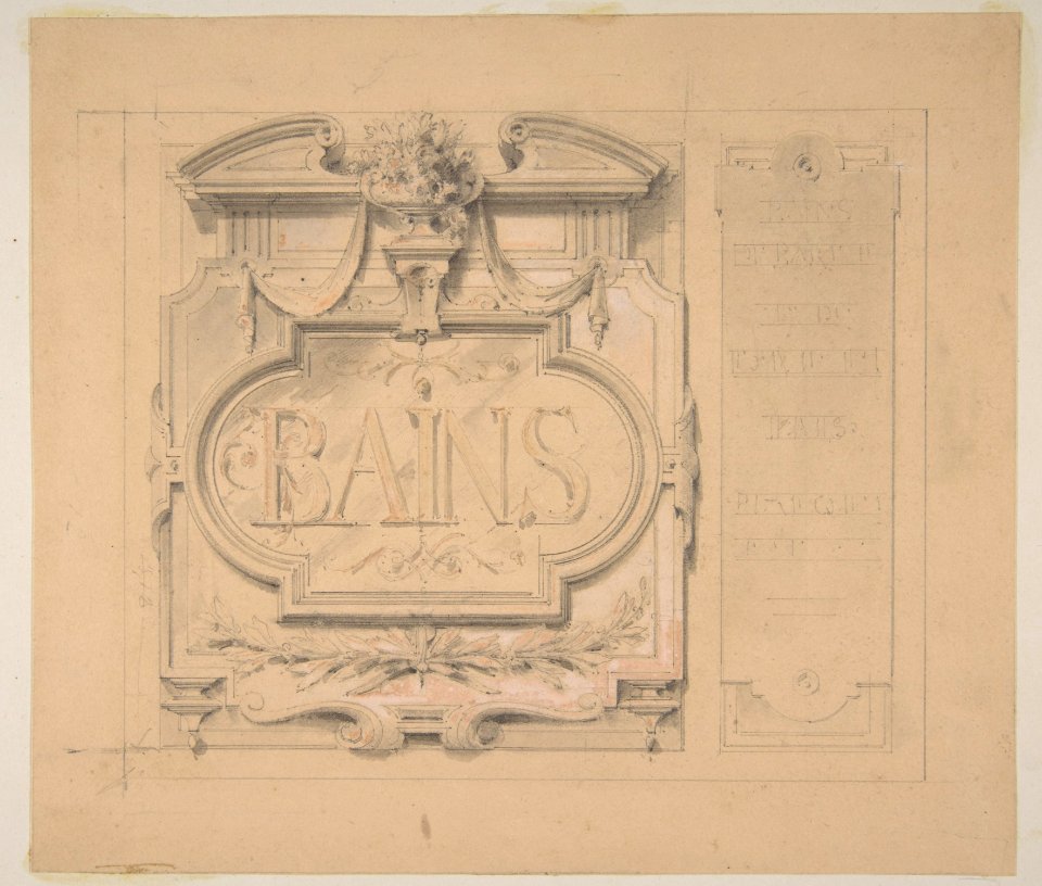 Design for an ornamental plaque for a bath house MET DP811403