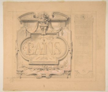 Design for an ornamental plaque for a bath house MET DP811403