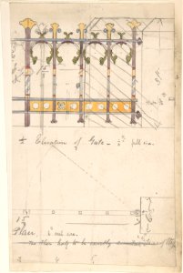 Design for an Iron Gate, Elevation and Plan MET DP806665