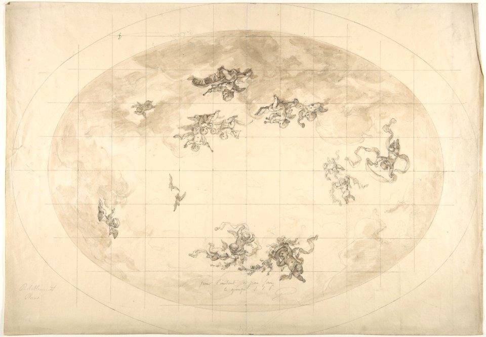 Design for an Oval Ceiling, probably for Pless Residence, Eugène-Pierre Gourdet