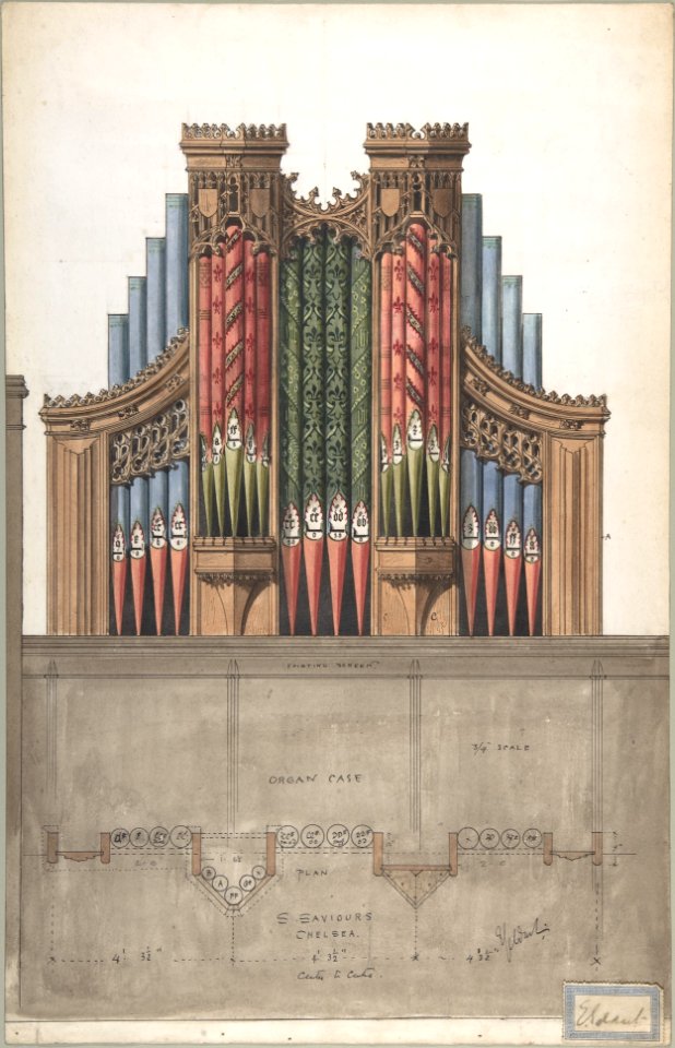 Design for an Organ Case for Saint Saviour's Church, Chelsea, London MET DP805675