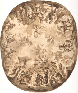 Design for an Oval Ceiling with Four New Testament Scenes MET DP801587