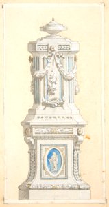 Design for an ornamented stone pedastal surmounted by an urn MET DP811563