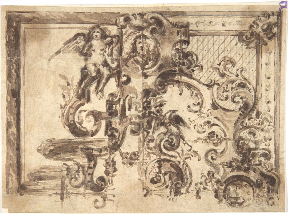 Design for an Overmantel or Door with a Variant MET DP808999