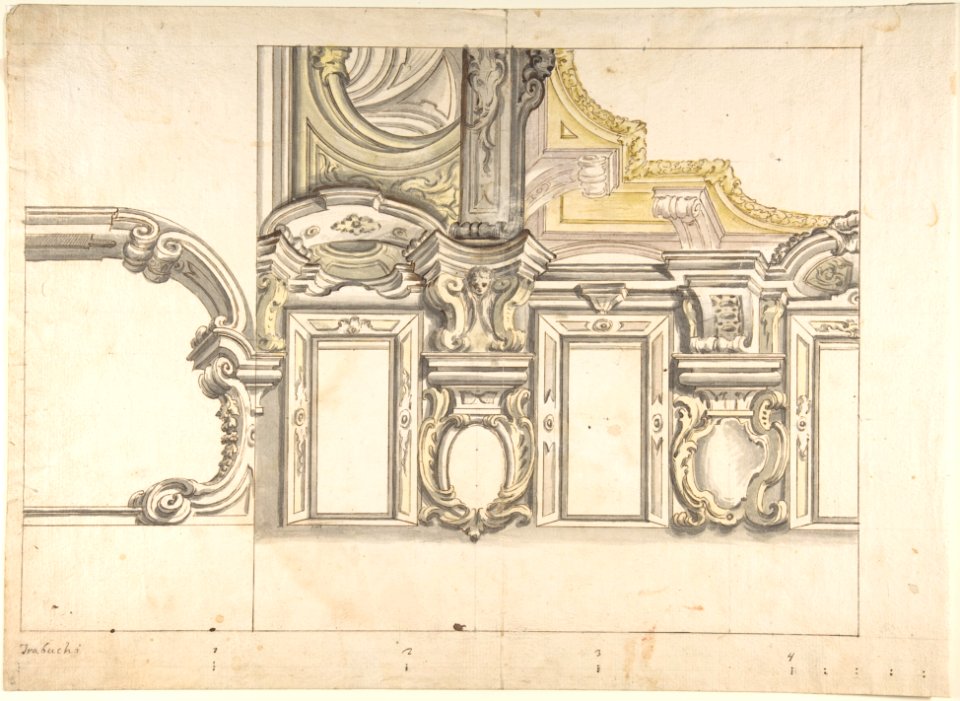 Design for an Attic Window and an Interior, with the Frame of the Ceiling Shown MET DP803632