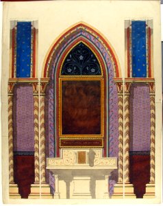 Elevation of a design for an altar and painted wall decoration MET 67.827.199