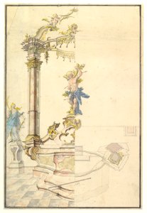 Design for an Altarpiece with a Figure of St. Sebastian MET DP819624