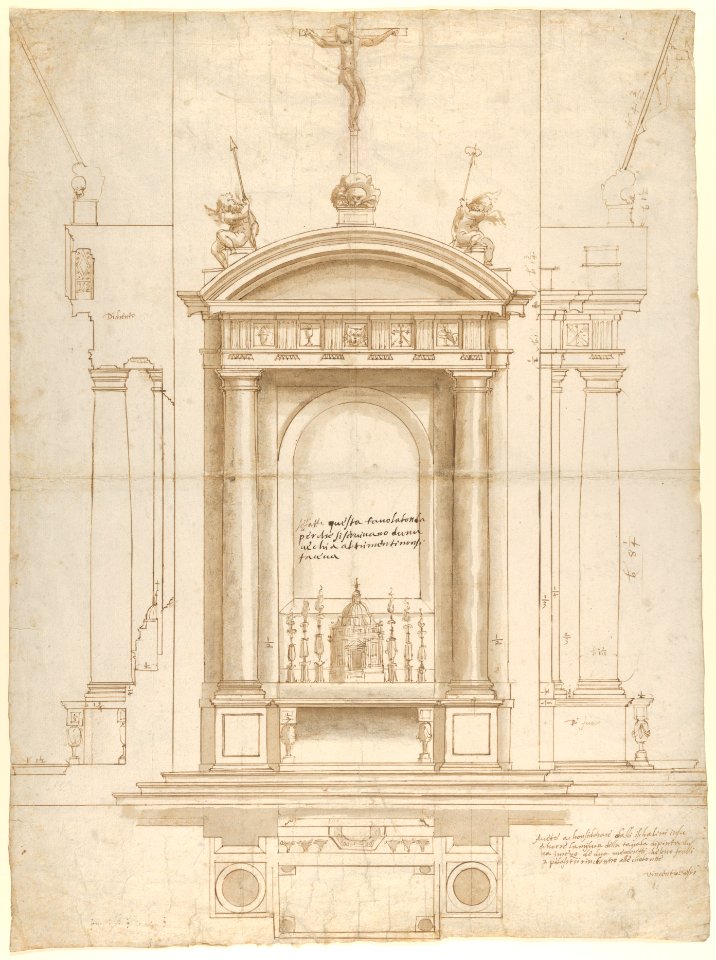 Design for an Altar Surmounted by a Crucifix in Four Different Views MET DP846191