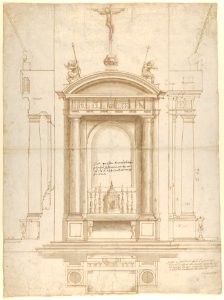 Design for an Altar Surmounted by a Crucifix in Four Different Views MET DP846191