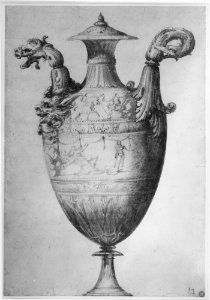 Design for a Vase with Hercules and Farnese Lilies MET MM37856