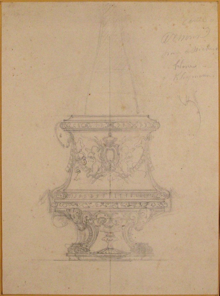 Design for a Vase with Rams' Heads in Renaissance Style MET 35.73.33