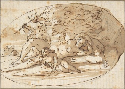 Design for a Vignette with a Nymph Surprised by a Satyr MET DP808500