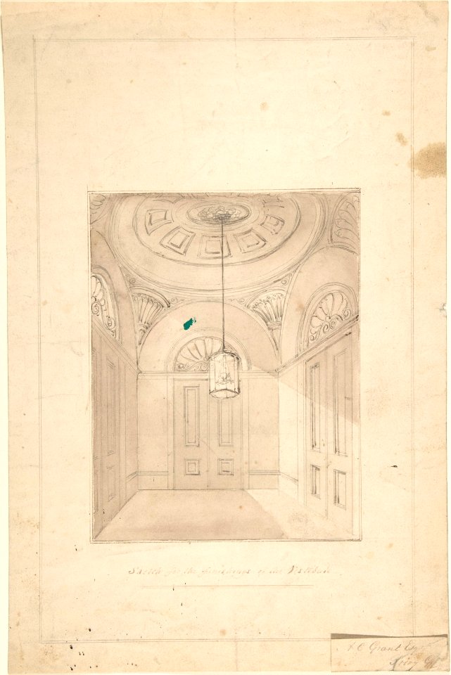 Design for a Vestibule for A. C. Grant, Priory Grove, Perspective MET DP806238