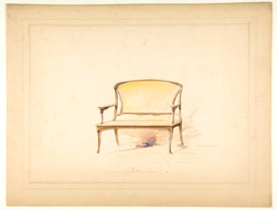 Design for Art Nouveau Loveseat with Caning MET DP812916