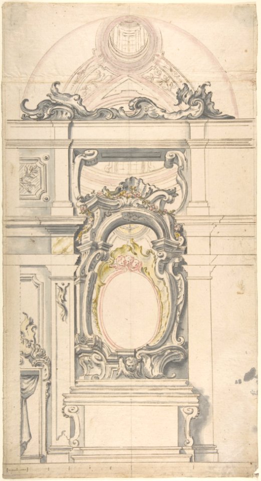 Design for an Altar With a Vaulted Chapel Behind MET DP803624