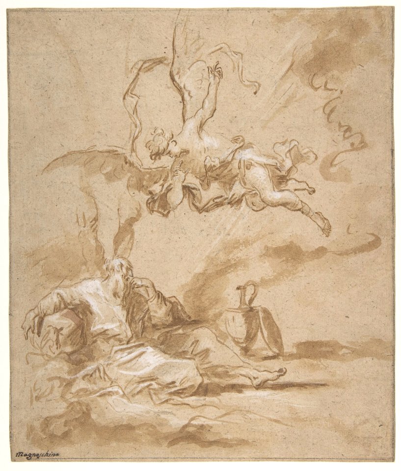 Elijah Visited by an Angel in the Wilderness (1 Kings 19-4-8) MET DP810377