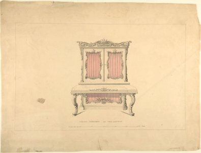 Design for Cabinet Pianoforte, Louis Quatorze Style MET DP805752