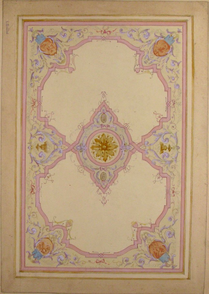 Design for Ceiling Decorated with Lavender Arabesques MET 69.660.14