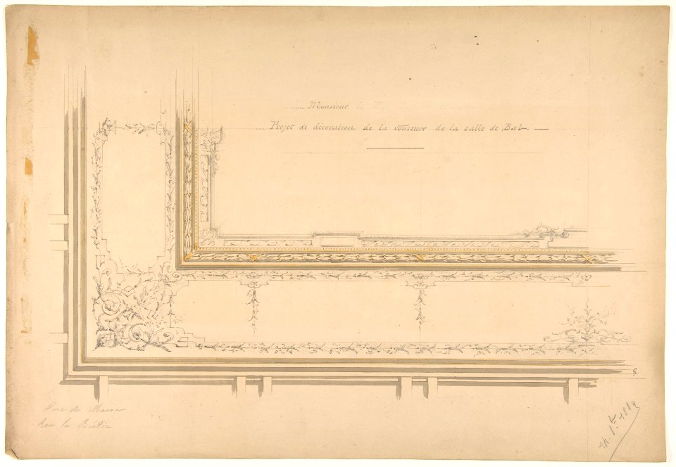 Design for ceiling decoration in the residence of the Duc de Massa on the rue la Boétie, Paris MET DP811586