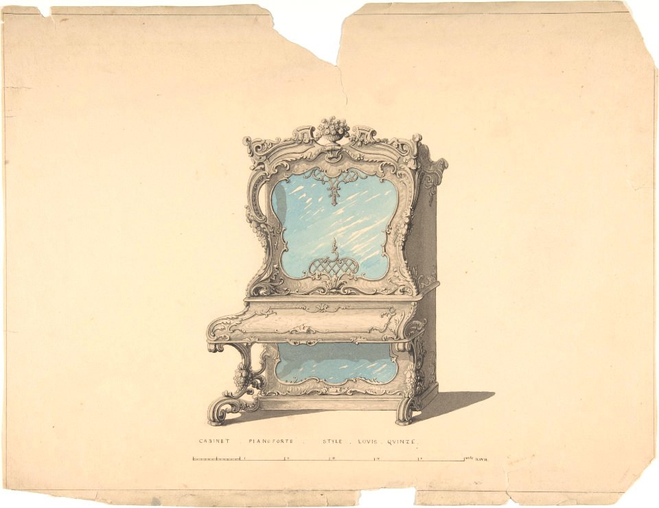 Design for Cabinet Pianoforte, Louis Quinze Style MET DP805888
