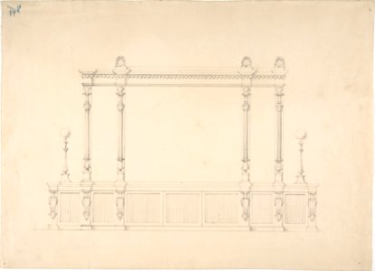 Design for a Very Large Cabinet, with Renaissance Ornament and Lamps MET DP807327