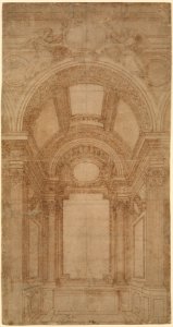 Design for an Elaborate Barrel-Vaulted Chapel. MET DP331999