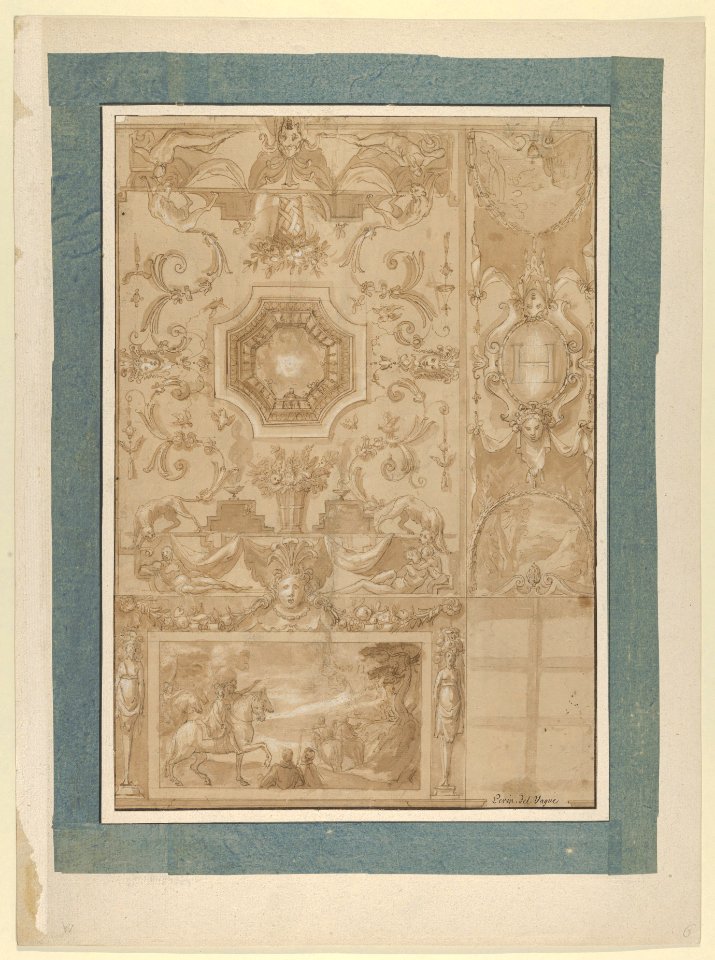 Design for an Elaborate Ceiling with Figures and Animals MET DP838616